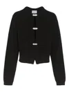 Barrie Jewel-fastening Cashmere Cardigan In Blue