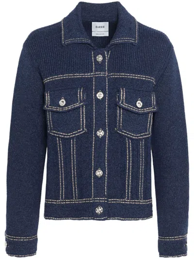BARRIE CONTRAST-STITCH KNITTED JACKET