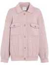 Barrie Denim Oversized Cashmere Cotton Jacket Plum In Pink