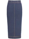 Barrie Knitted Midi Skirt In Blue