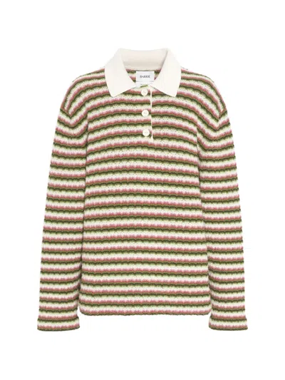 Barrie Lace Cashmere Polo Top In Neutral