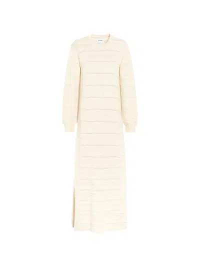 Barrie Lace-stripe Knitted Maxi Dress In Neutral