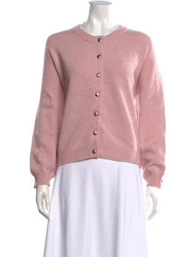 Pre-owned Barrie Lambswool Open Front Sweater In Pink