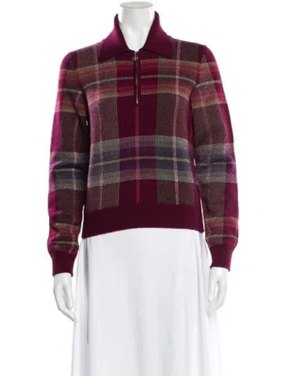 Pre-owned Barrie Lambswool Plaid Print Sweater In Multi