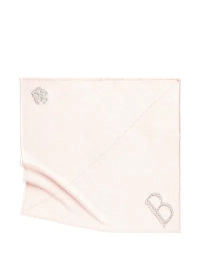 Barrie Logo Cashmere Scarf In Pink