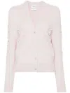 Barrie Logo-detail Cashmere Cardigan In Pink