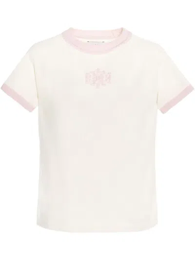Barrie Logo-embellished Cashmere T-shirt In White