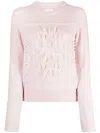 Barrie Logo-embroidered Cashmere Jumper In Pink