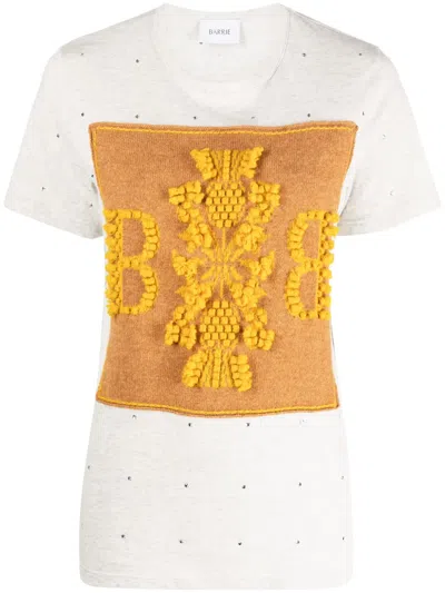 Barrie Logo-embroidered Embellished T-shirt In Grey