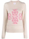 Barrie Logo-patch Cashmere Jumper In Nude