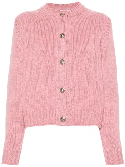 Barrie Long-sleeve Cashmere Cardigan In Pink