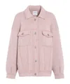 Barrie Denim Oversized Cashmere Cotton Jacket Plum In Pink