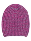 Barrie Mélange-effect Ribbed-knit Cashmere Beanie In Pink