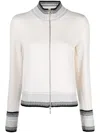 Barrie Mottled Zip-up Cashmere Cardigan In Neutrals