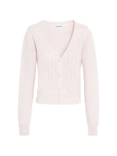 Barrie Open-knit Button Cardigan In Pink