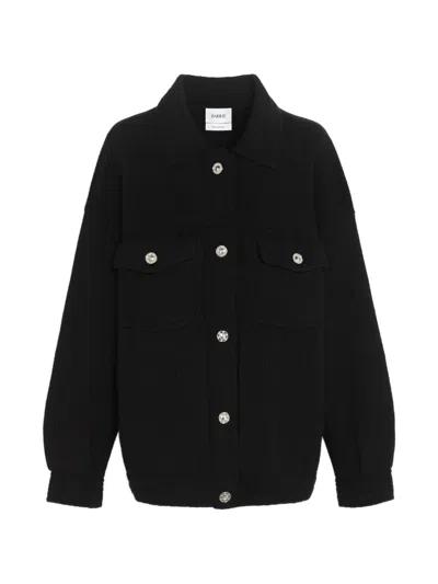 Barrie Oversized Button-up Jacket In Black