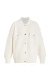Barrie Oversized Cashmere Jacket In White