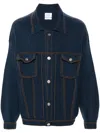 Barrie Contrast-stitching Knitted Shirt Jacket In Blue