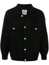 Barrie Oversized Knitted Denim Jacket In Black