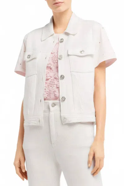 Barrie Oversized Sleeveless Denim Jacket In Niveous In White
