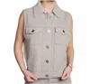 Barrie Oversized Sleeveless Denim Jacket In Urchin/sand In Neutral