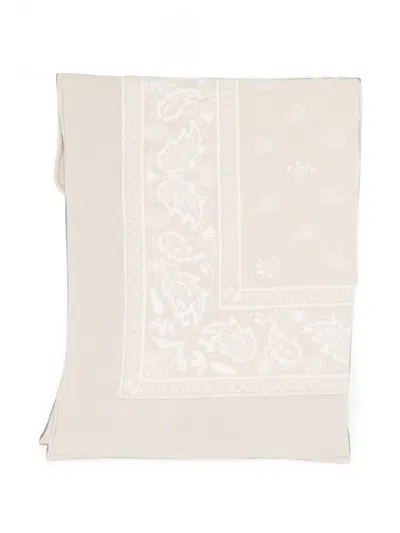 Barrie Paisley-print Knitted Scarf In Neutral