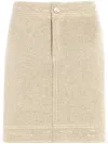 Barrie Patchwork Denim Skirt In Neutrals