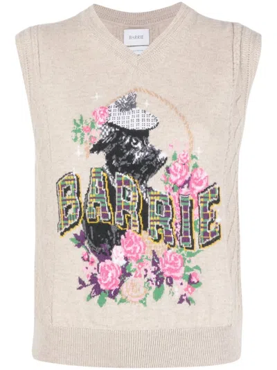 Barrie Patterned-intarsia Cashmere Tank Top In Neutrals