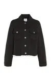 Barrie Pleated Cashmere Jacket In Black
