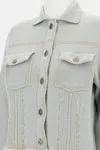 Barrie Pleated Denim Jacket In Blue