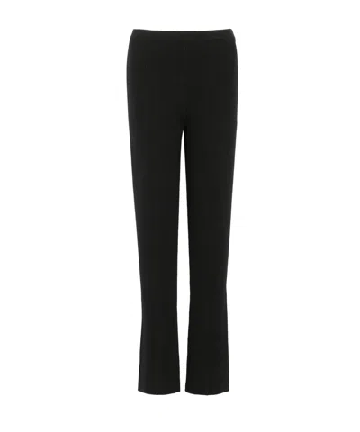 Barrie Pleated Wool Cashmere Leggings In Black