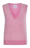 Barrie Pointelle-knit Cashmere Vest In Pink