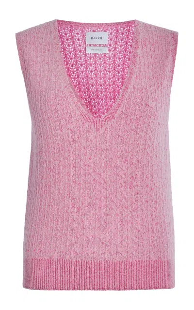 Barrie Pointelle-knit Cashmere Vest In Pink