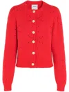 Barrie Pointelle-motif Cardigan In Red