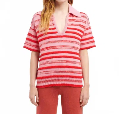 Barrie Polo Top In Briar Rose/red