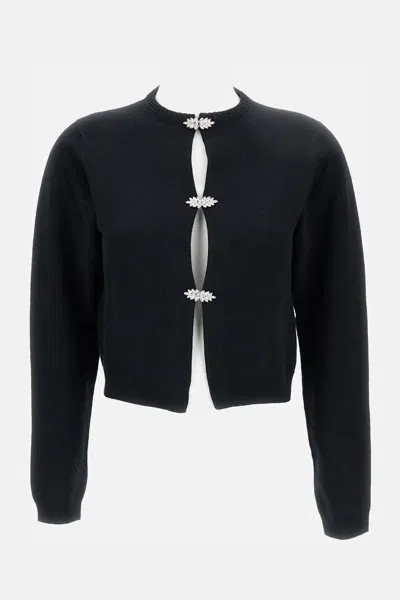 Barrie Rhinestone Cardigan In Black