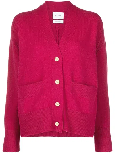 Barrie Rib-trimmed Cashmere Cardigan In Pink