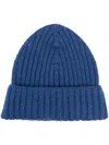 Barrie Ribbed Cashmere Beanie In Blue