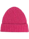 Barrie Ribbed Cashmere Beanie In Purple