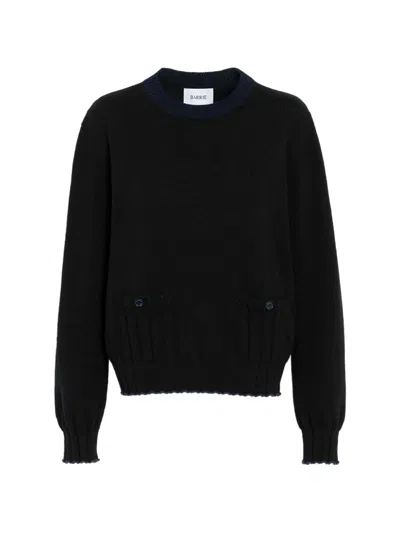 Barrie Ribbed Detail Sweater In Black