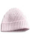Barrie Ribbed-knit Cashmere Beanie In 粉色