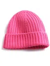Barrie Ribbed-knit Cashmere Beanie In 粉色