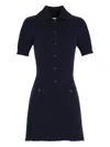 Barrie Ribbed Midi Dress In Blue