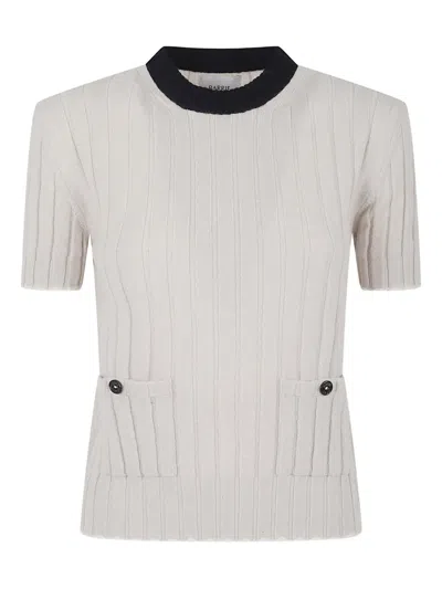 Barrie Ribbed Top In Gray