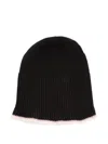Barrie Ribbed-trim Beanie Hat In Black
