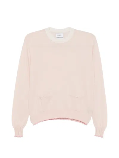 Barrie Ribbed-knit Pocket Sweater In Pink