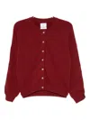 Barrie Ribbon Cardigan In Burgundy