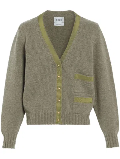 Barrie Ribbon-detail Cashmere Cardigan In Green