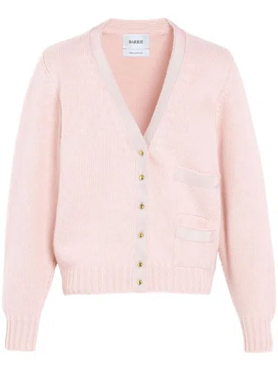 Barrie Ribbon-detail Cashmere Cardigan In Pink