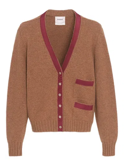 Barrie Ribbon-trim Cardigan In Brown
